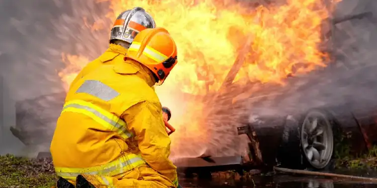 Carro em chamas mobiliza bombeiros em Niterói